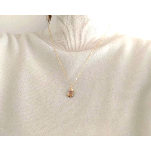 14Kgf}＊希少石＊天然アメトリン ネックレス +ｱﾒｼﾞｽﾄ&ｼﾄﾘﾝ+ ネックレス