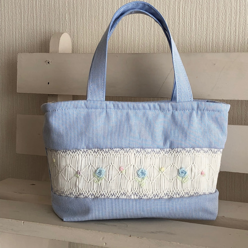 スモッキング刺繍 オーダー品 お弁当袋+コップ袋+ランチョン