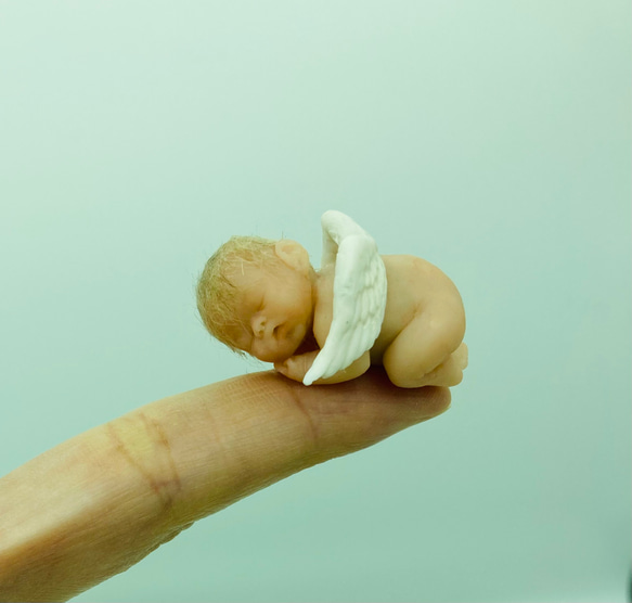 樹脂粘土ベビー リボーンドール 手のひらサイズ （6.5㎝ 女の子 フル 