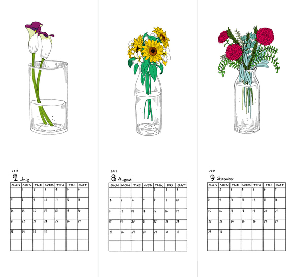 ［リアルタイプ］2019 FLOWER CALENDAR 2枚目の画像