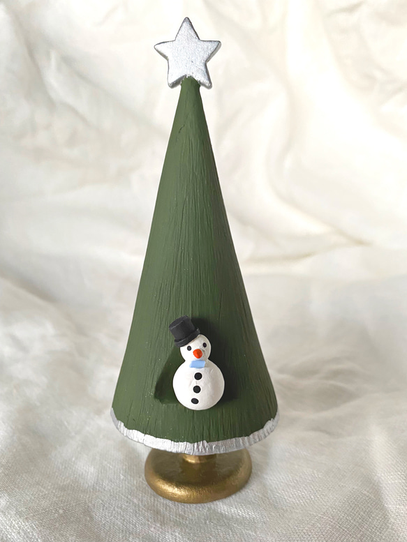 再販‼︎ クリスマスツリーオブジェ・・Albero di Natale  クリスマスツリー 雪だるま・・《送料無料》 2枚目の画像