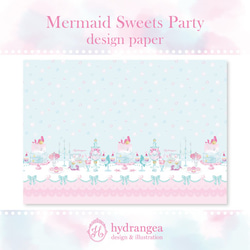 【Mermaid Sweets Party】★上質紙　A4サイズ デザインペーパー 3枚目の画像