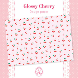 【Glossy Cherry-cherry-】A4サイズ デザインペーパー 2枚目の画像