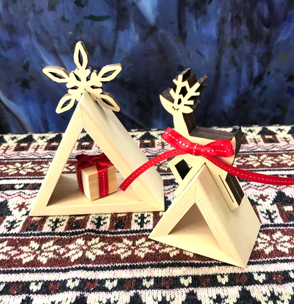 クリスマス　オブジェセット　トナカイのプレゼント 1枚目の画像