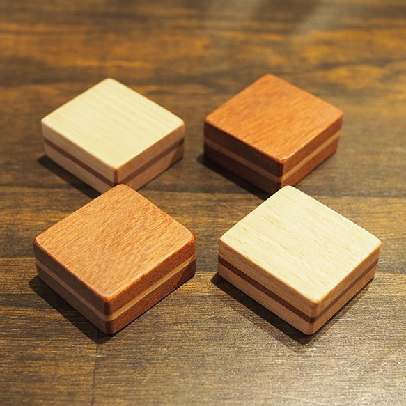 シンプルでかわいい木製マグネット4個入 2枚目の画像