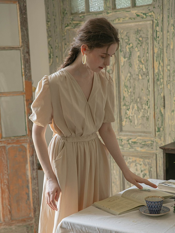 MEDE19F ヴィンテージライク ネグリジェ風ワンピース MEDE19F