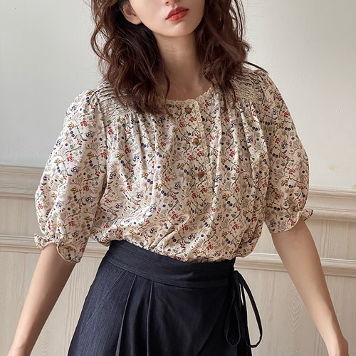 23区 花柄半袖ブラウス 楽天市場】小花柄 ブラウス 半袖 レディース 夏 コットン 綿100
