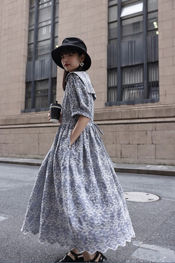 【美品】近年✨️人気完売 刺繍 シャツ ワンピース シェルボタン 濃紺 ロング 10_000000021145.jpg?1690260330