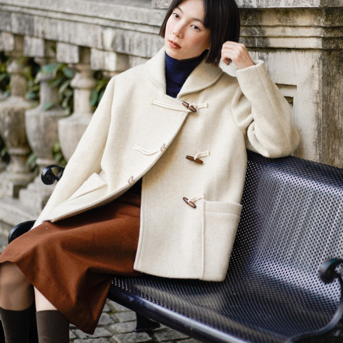 着るだけで旬顔 大人可愛いダッフルコート ウールコート コート jadore