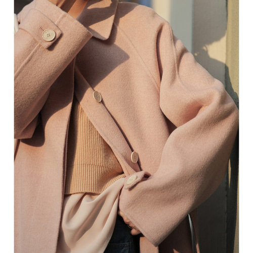 上品さと可愛さを両立 ロングコート ウールコート桜ピンク コート