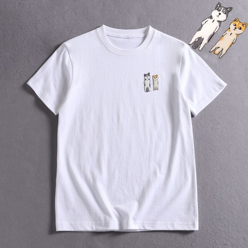 ☆夏セール40％オフ☆pokefasu刺繍クラシックコットン クルーネック