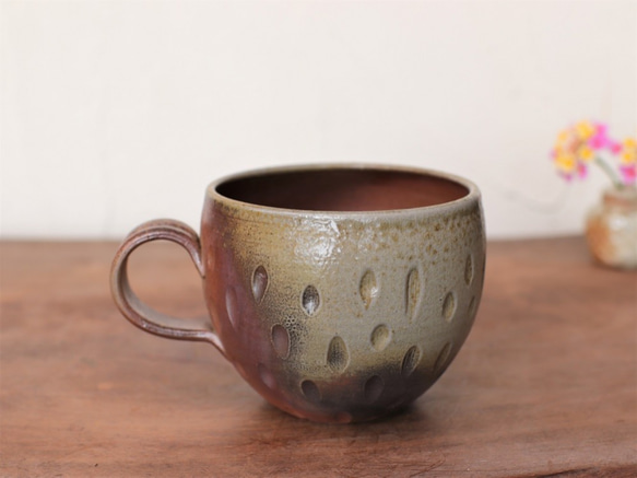 備前焼 コーヒーカップ(丸)　c4-088 1枚目の画像