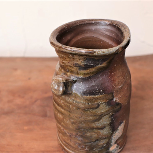 備前焼 耳付花入れ h1-010 一輪挿し・花瓶・花器 宗兵衛窯 古川宗之輔