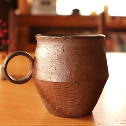 備前 コーヒーカップ(野草)　c9-007 2枚目の画像