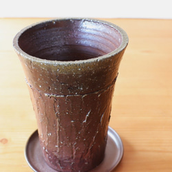 備前焼 植木鉢【受皿付き】 u-047 3枚目の画像