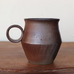 備前焼 コーヒーカップ(野草)　c9-015 2枚目の画像