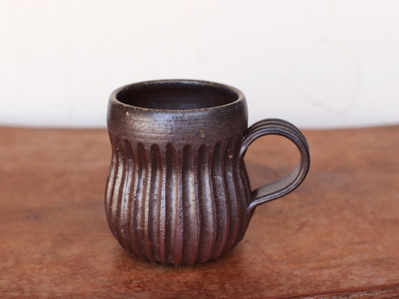 備前焼 コーヒーカップ(鎬)　c11-005 1枚目の画像