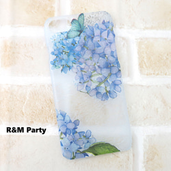 和紙 紫陽花 柄スマホケースiPhone16/iPhone15/iPhone12/iPhone14 