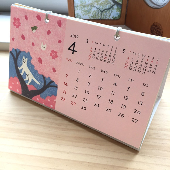 【SALE】2019服部奈々子作品カレンダー（卓上タイプ） 2枚目の画像