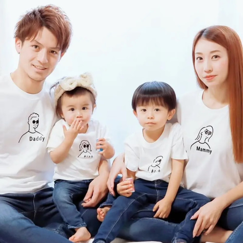 名入れ ／ ファミリーTシャツ 3枚セット ssdot 家族 お揃い t