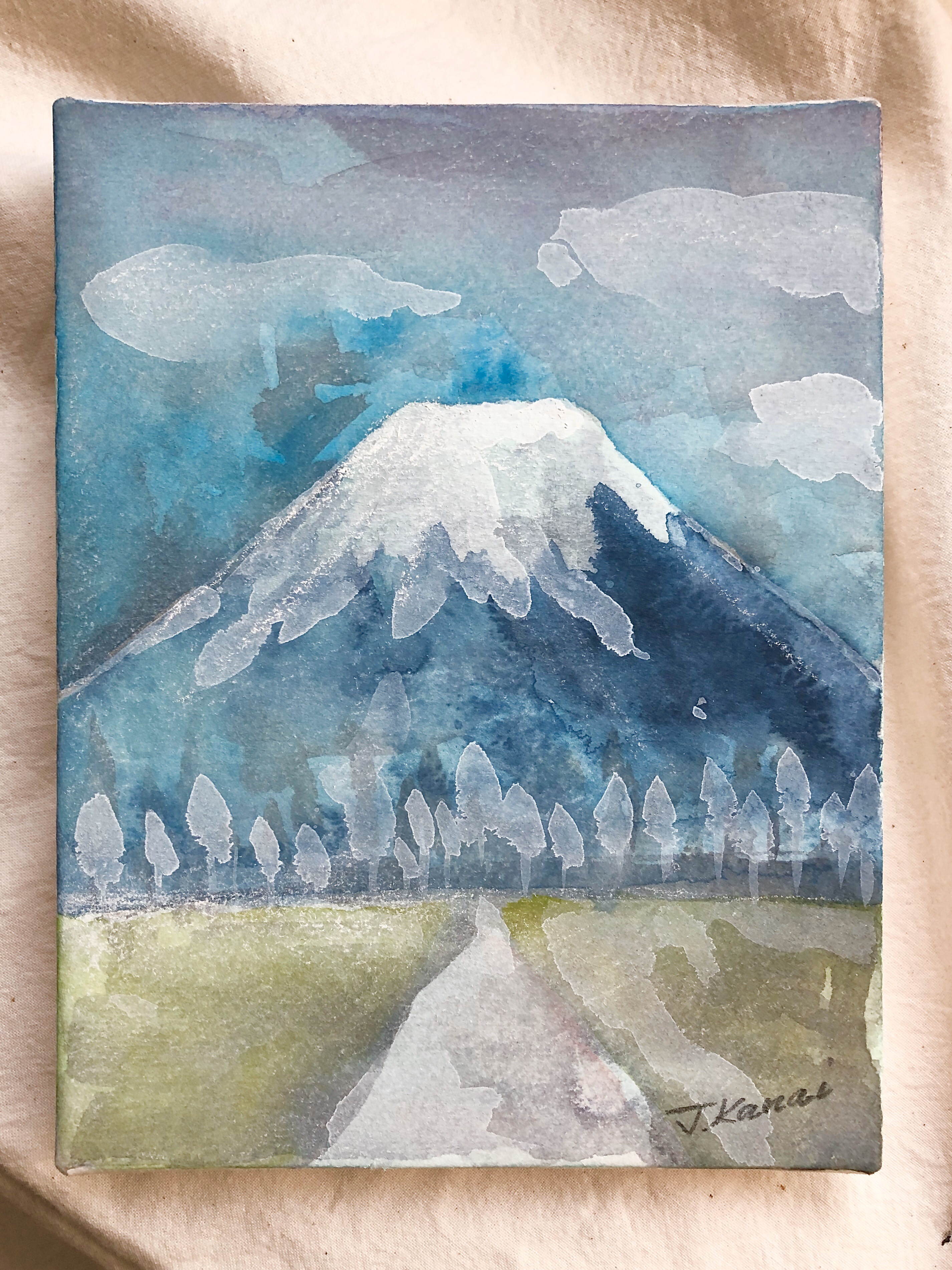 (原画) 絵画 水彩画　富士山
