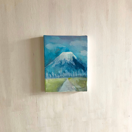 ☆小さな原画パネルアート☆f0水彩画（富士山） 絵画