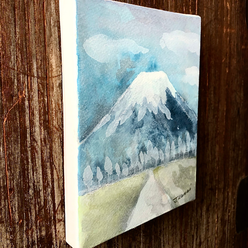 水彩画原画 富士山と江ノ電・七里ガ浜 ＃650 絵画 syoumei 通販