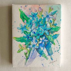 小さい水彩原画⭐️ブルースターの花 絵画 miraclepocket 通販