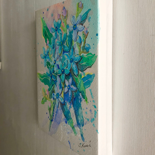 小さい水彩原画⭐️ブルースターの花 絵画 miraclepocket 通販