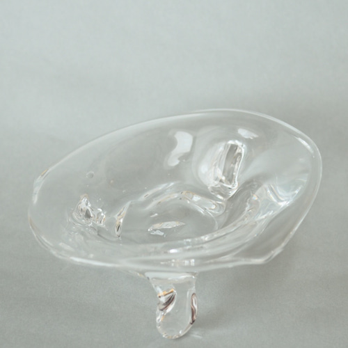 吹きガラス 変な形の足付き皿 その他インテリア雑貨 吹きガラス