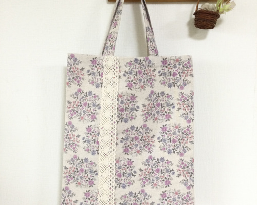 再販】♡フラワードット☆トートバッグ～ナチュラルカラー