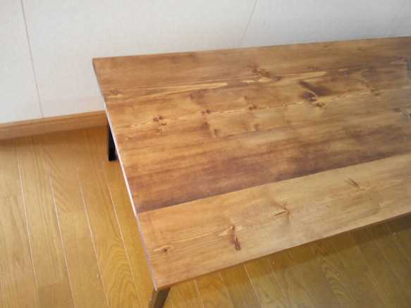 木と鉄のローテーブル 横幅80cm 2枚目の画像