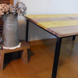 木と鉄のローテーブル 横幅80cm 4枚目の画像