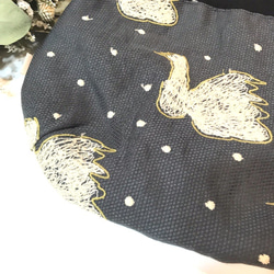 しじみ巾着bag＊swan＊minaperhonen fabric 2枚目の画像