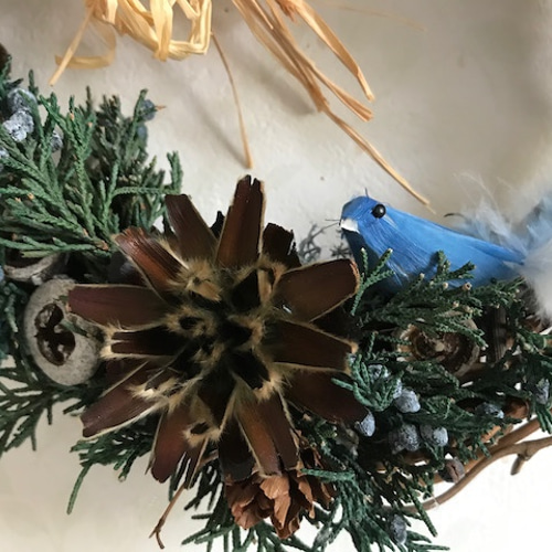幸せの青い鳥☆クリスマスリース 幸せの青い鳥リース プリザーブドフラワー ZILL 通販 3070485