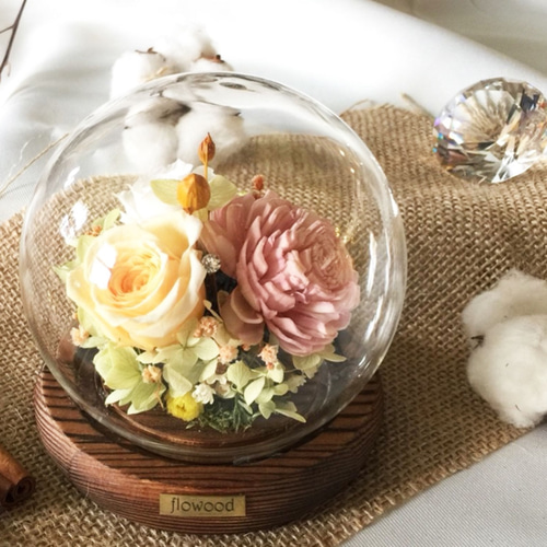 小）クリスタルボールエターナルフラワードライフラワーカスタム