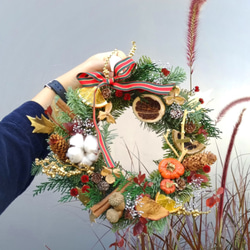 聖誕花圈/清香諾貝松/客製/免費禮盒包裝/花木植物所 第1張的照片