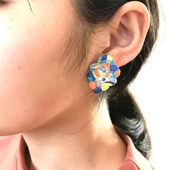 [Creema限定] moku moku 刺繍ピアスorイヤリング 7枚目の画像