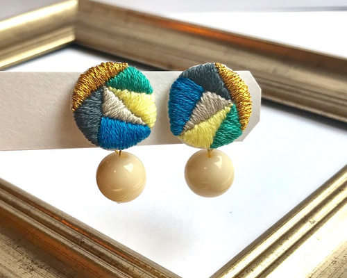 華やか刺繍を耳元に★25SS MACON&LESQUOY Nenuphars イヤリング Amazon.co.jp: No.860 インド刺繍リボン2wayピアスまたは