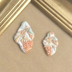 cherry blossoms+pink春雲刺繍ピアスorイヤリング 1枚目の画像