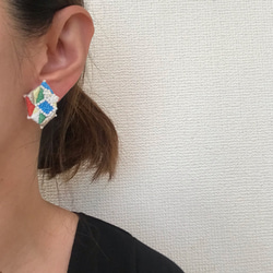 spark ice stone刺繍ピアスorイヤリング 7枚目の画像