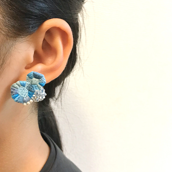 小美人魚童話刺繡耳環或耳環 第5張的照片