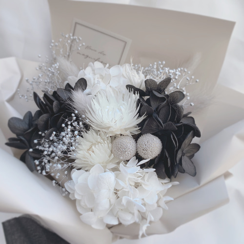 母の日】残りわずかです！再販×4 モノトーン系 ドライフラワーと