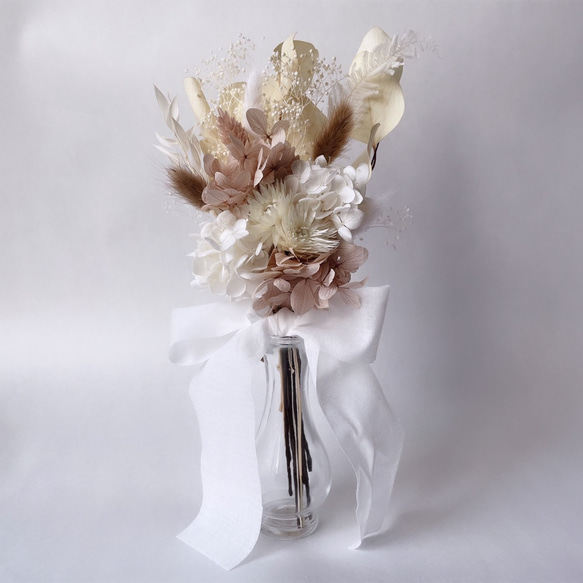 ベージュ系 スワッグ ドライフラワー 花束 ブーケ インテリア ギフト プリザーブドフラワー 4枚目の画像