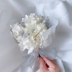 再販×15 オールホワイト♡ドライフラワー 花束 ブーケ ギフト プレゼント 4枚目の画像