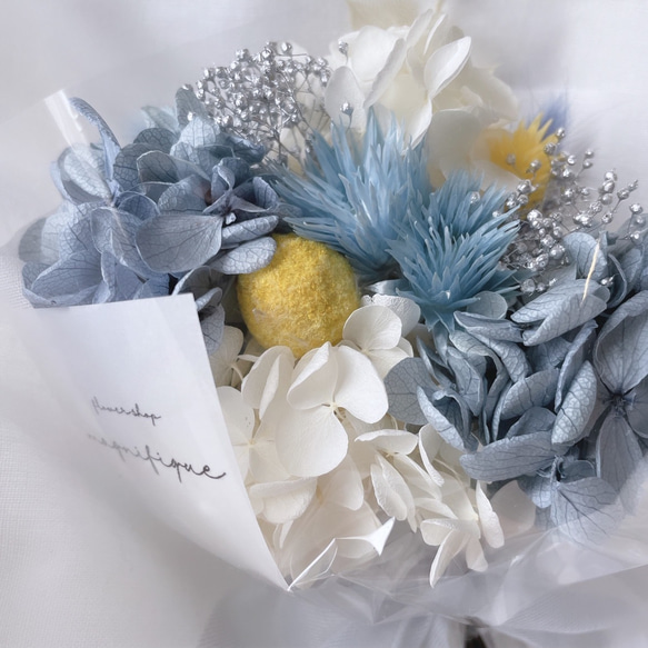 再販×3 ブルー系 ♡ドライフラワー 花束 ブーケ ギフト プレゼント 2枚目の画像