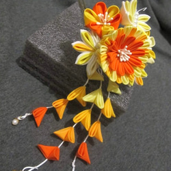 和風風のヘアアクセサリー/布花のヘアピン 4枚目の画像