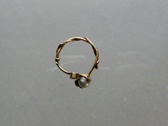 18K Ring  （パール＆アクアマリン） 3枚目の画像