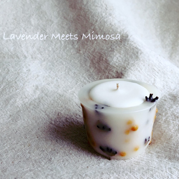 香り選べるミニボタニカルキャンドル ～ Lavender Meets Mimosa ～ 1枚目の画像