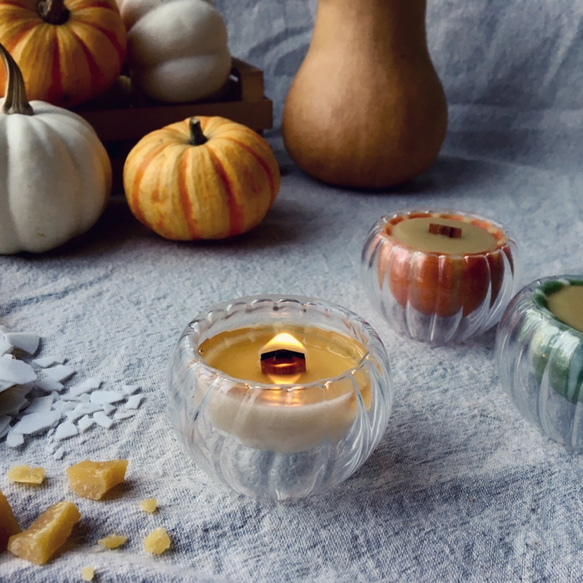 Pumpkin Glass Candle - パンプキングラスキャンドル - 5枚目の画像